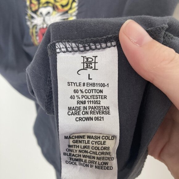 Ed Hardy Women’s Graphic Tshirt Gray Size L - Picture 4 of 6